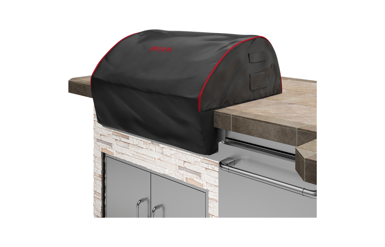 Bull Outdoor Grill Head Cover, Bull Premium Cover/Black Red Piping & Stitched Logo
