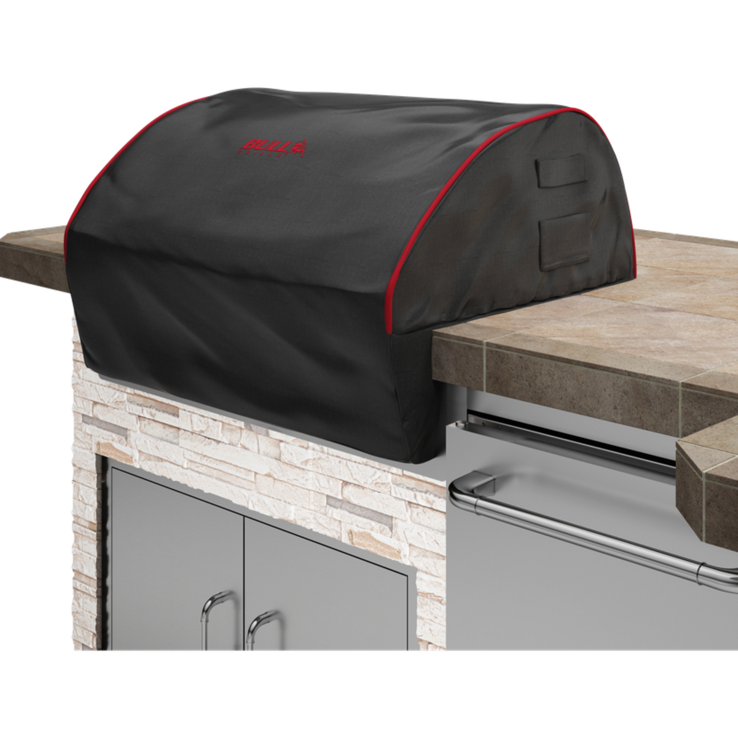 Bull Outdoor Grill Head Cover | Premium Cover/Black Red Piping & Stitched Logo