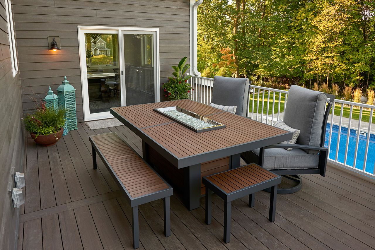Outdoor Greatroom Kenwood Umber Brown Gas Fire Pit Table