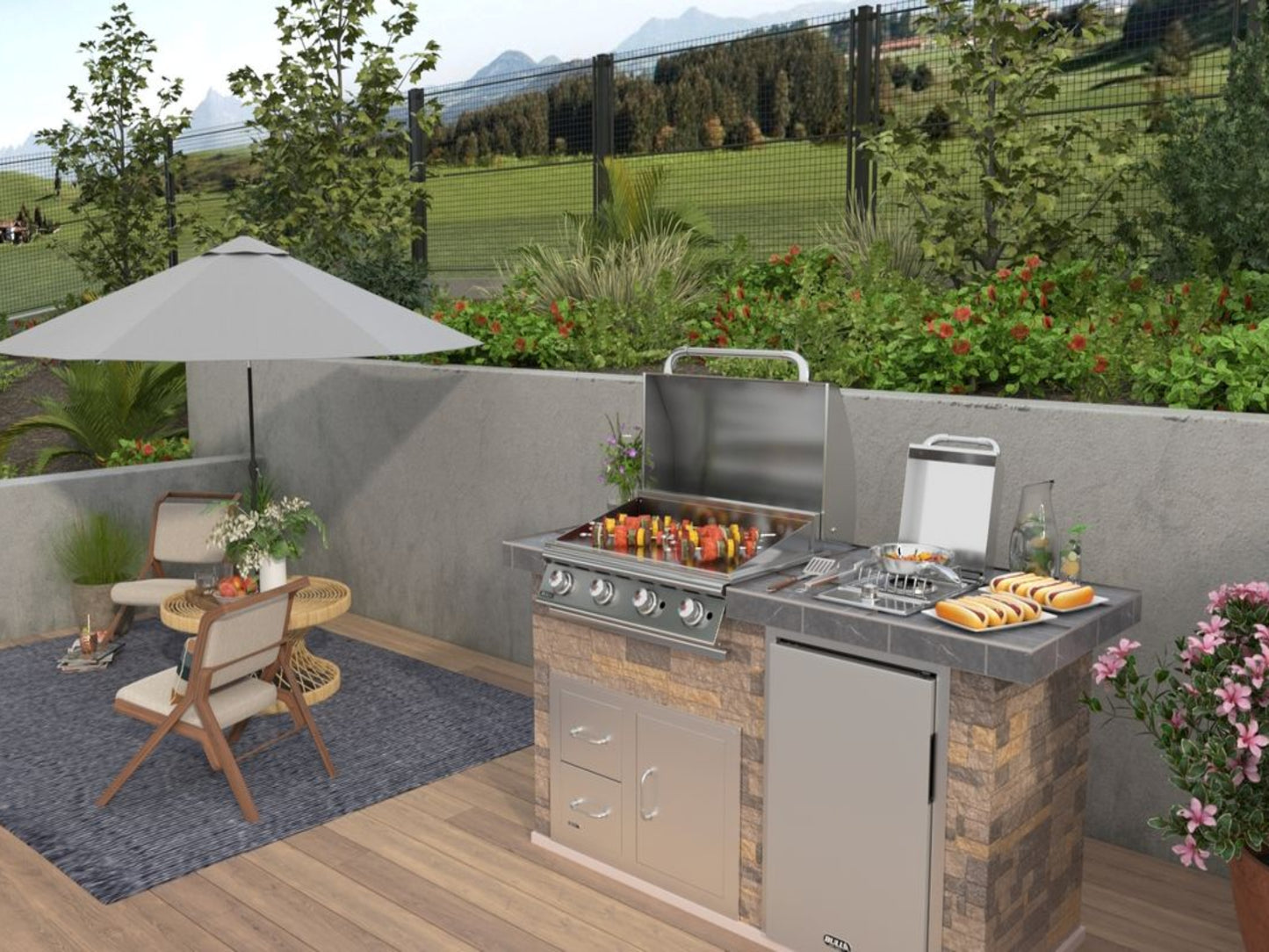 Bull Outdoor Professional Griddle Drop In - 30" / 4 Burner / 60,000 BTU's