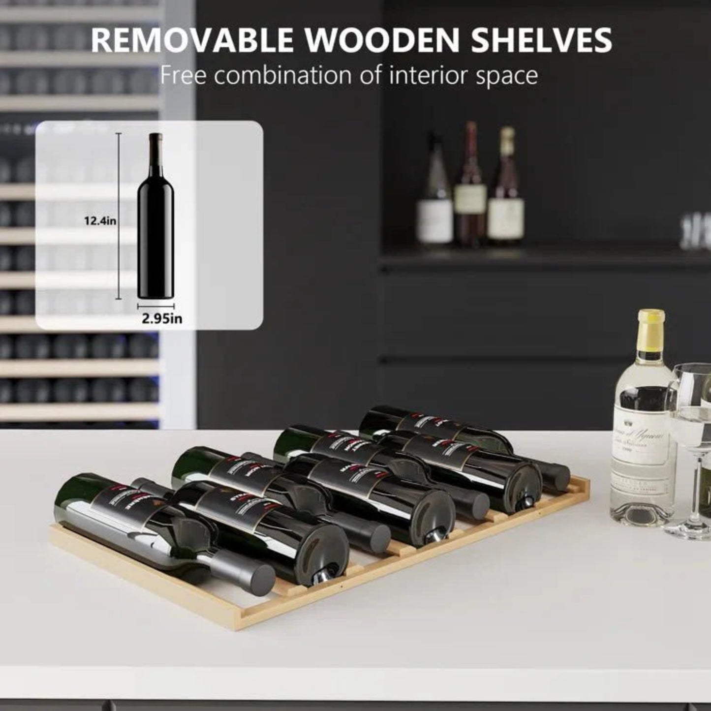 Kismile 17.72" 111 Bottles Dual Zone Built-in/Freestanding Wine Refrigerator