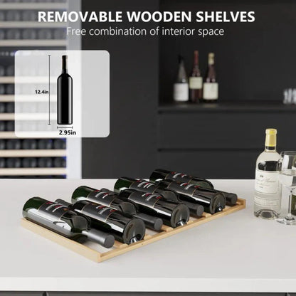 Kismile 17.72" 111 Bottles Dual Zone Built-in/Freestanding Wine Refrigerator