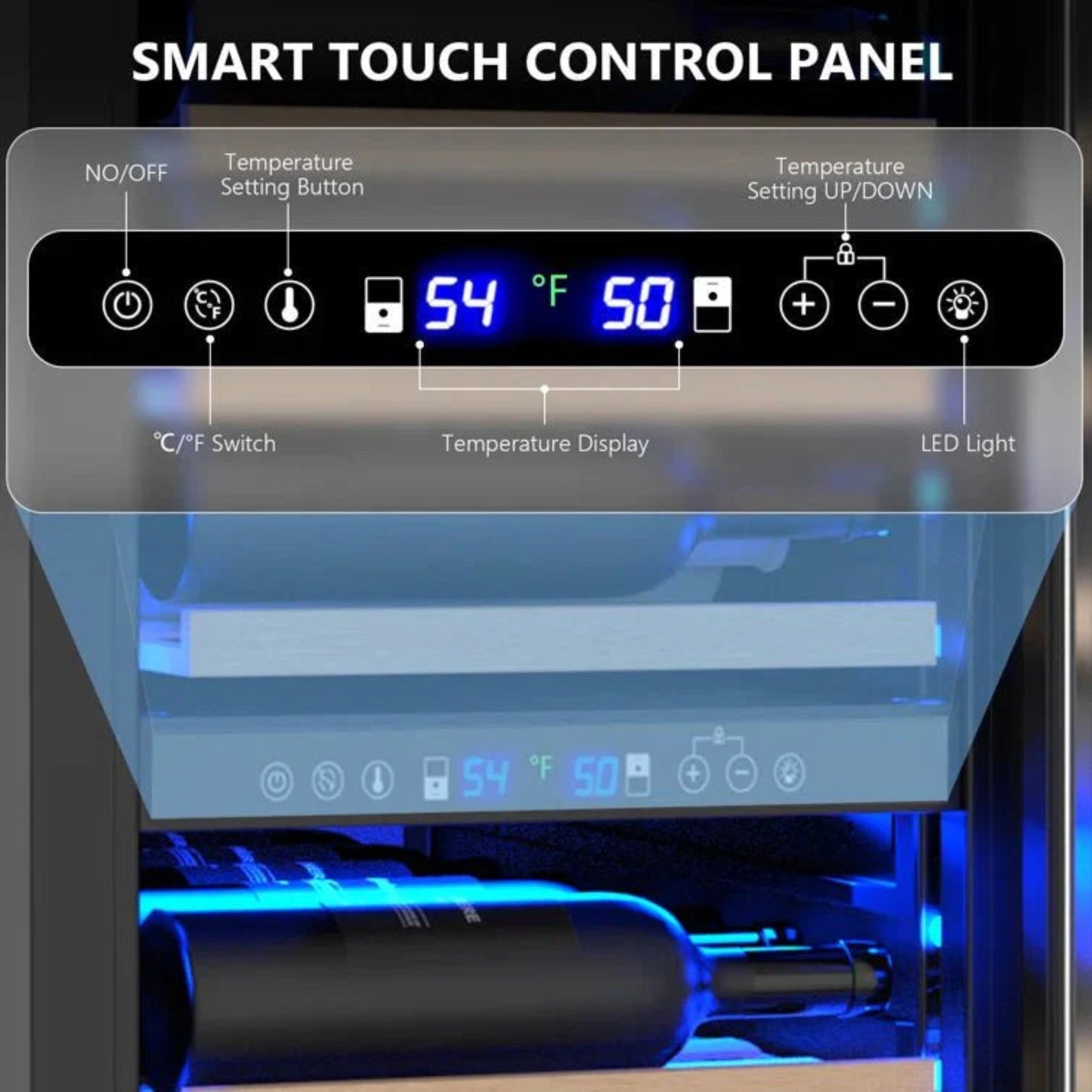 Kismile 17.72" 111 Bottles Dual Zone Built-in/Freestanding Wine Refrigerator