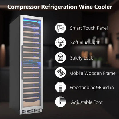 Kismile 17.72" 111 Bottles Dual Zone Built-in/Freestanding Wine Refrigerator