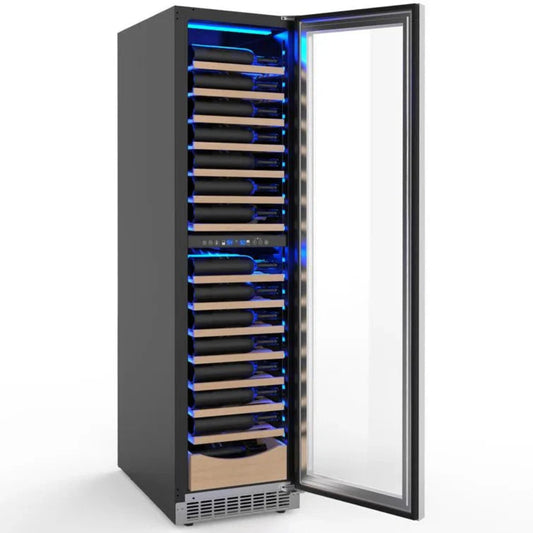 Kismile 17.72" 111 Bottles Dual Zone Built-in/Freestanding Wine Refrigerator