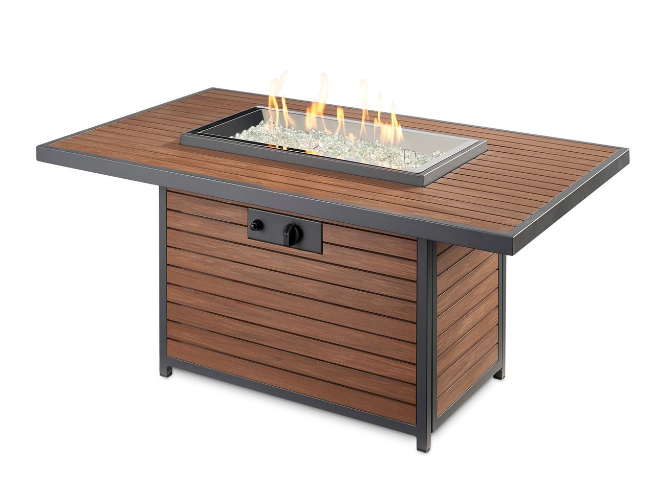 Outdoor Greatroom Kenwood Umber Brown Gas Fire Pit Table