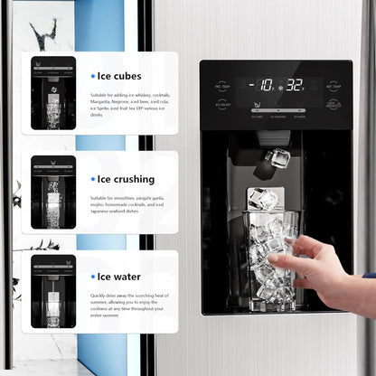 Kismile 36" Side By Side 20.01 Cu. ft. Built-in Refrigerator with Freezer & Ice Maker Included