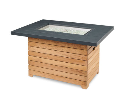 Outdoor Greatroom Darien Rectangular Gas Fire Pit Table with Aluminum Top