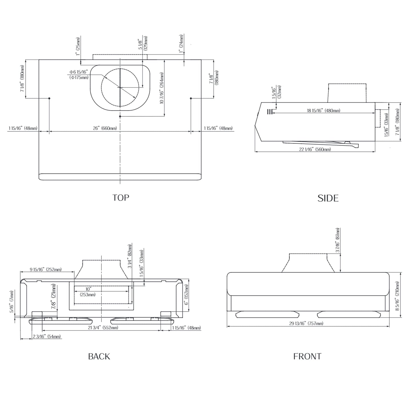 Fotile 30"/36" Under-Cabinet Convertible Pixie Air Series