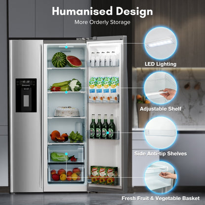Kismile 36" Side By Side 20.01 Cu. ft. Built-in Refrigerator with Freezer & Ice Maker Included