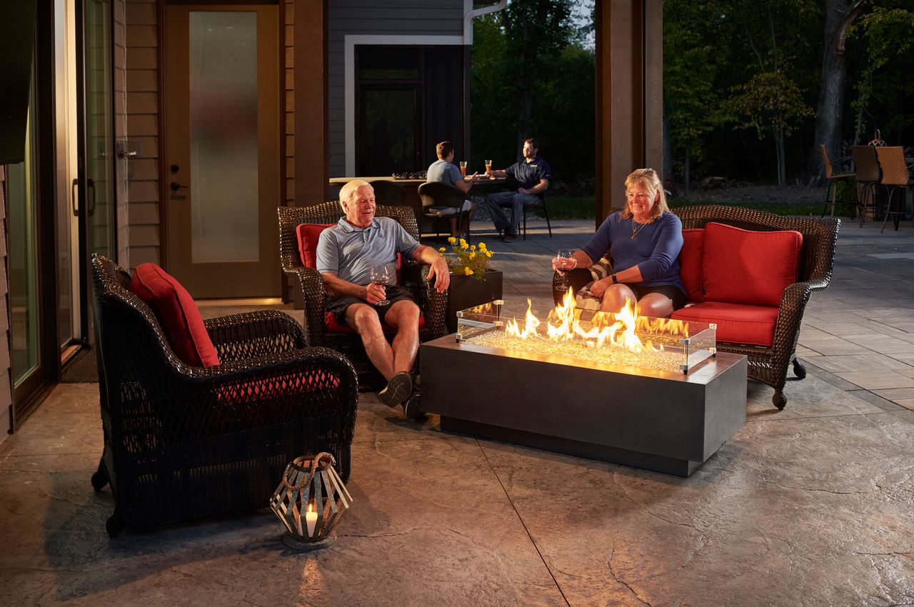 Outdoor Greatroom Cove 54" Linear Gas Fire Pit in Midnight Mist w/ Electronic Ignition (LP)