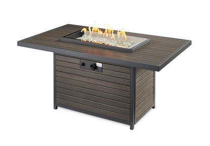 Outdoor Greatroom Brooks Rectangular Taupe Gas Fire Pit Table