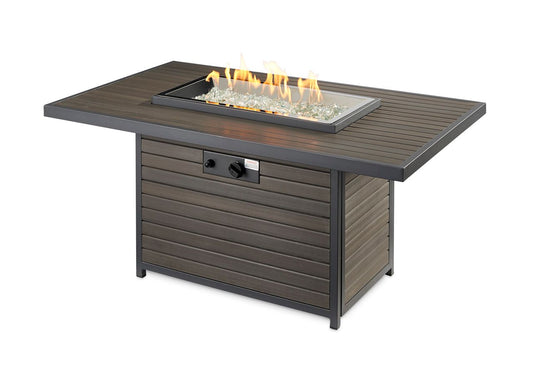 Outdoor Greatroom Brooks Rectangular Taupe Gas Fire Pit Table