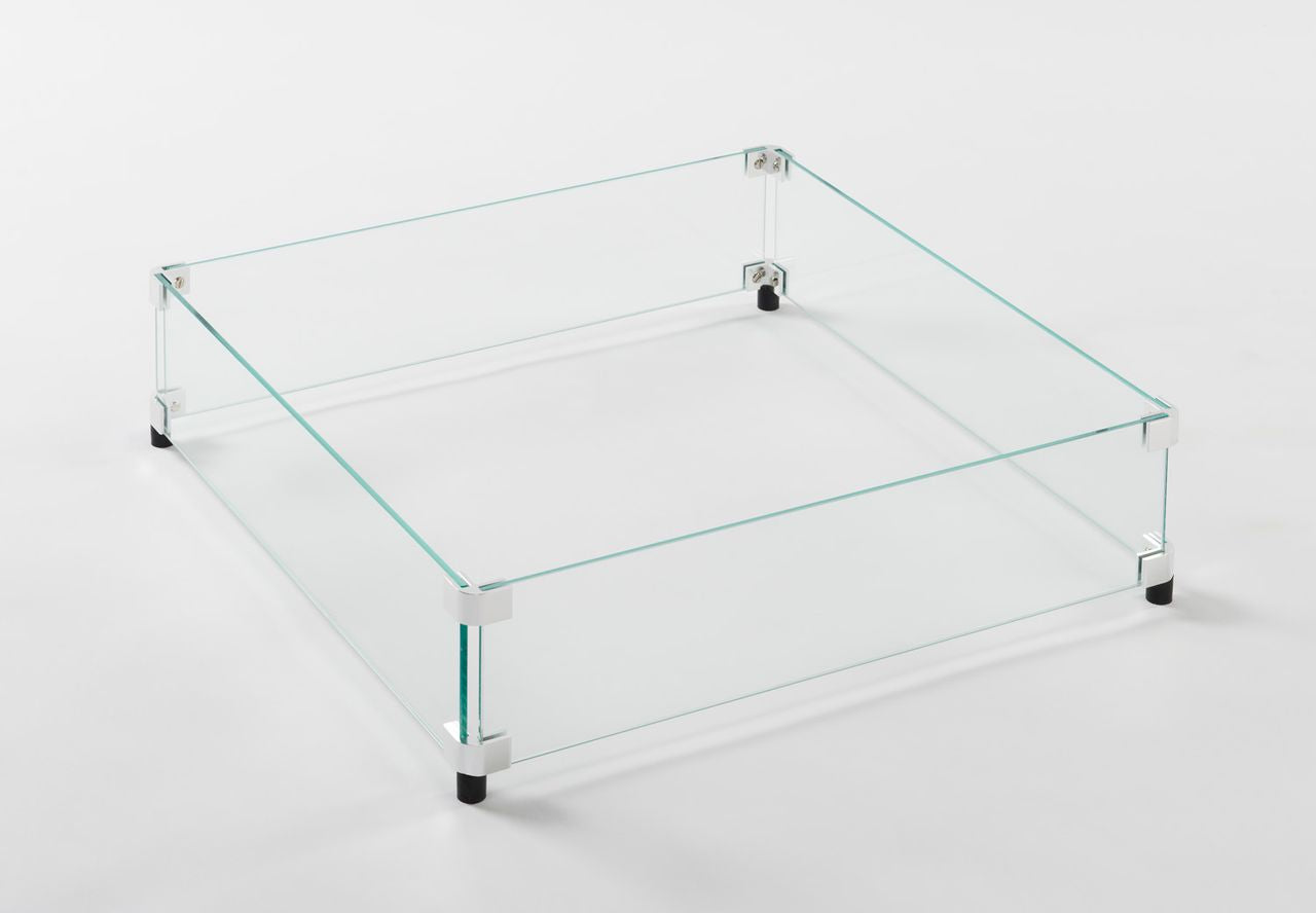 Outdoor Greatroom Square Glass Wind Guard for 24" x 24" Burner: 28.3" x 28.3" x 5.75"