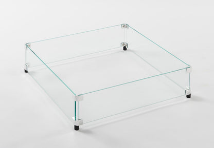 Outdoor Greatroom Square Glass Wind Guard for 24" x 24" Burner: 28.3" x 28.3" x 5.75"
