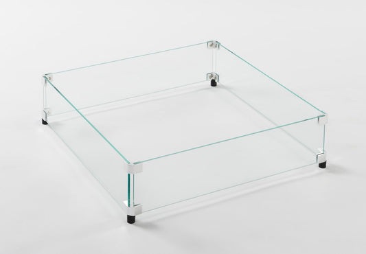 Outdoor Greatroom Square Glass Wind Guard for 24" x 24" Burner: 28.3" x 28.3" x 5.75"