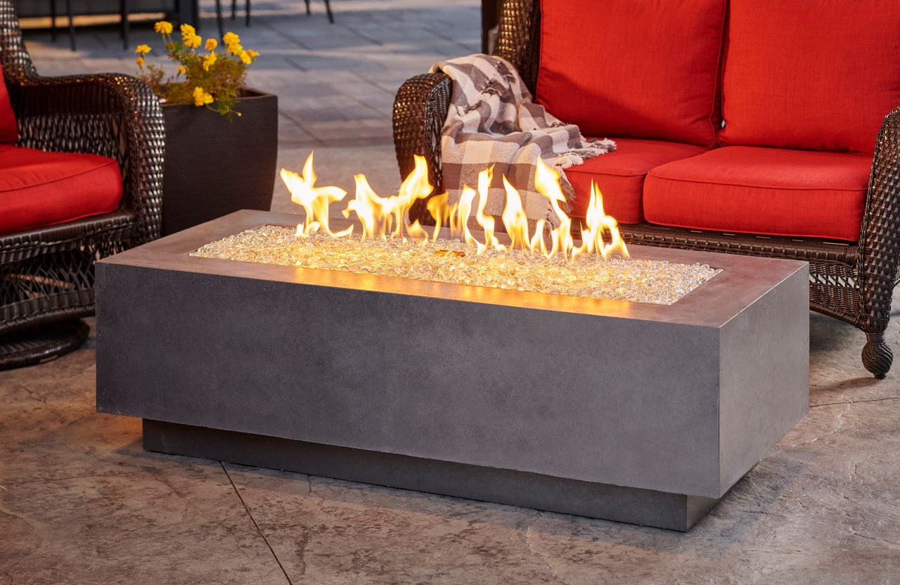 Outdoor Greatroom Cove 54" Linear Gas Fire Pit in Midnight Mist w/ Electronic Ignition (LP)