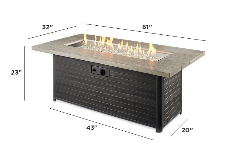 Outdoor Greatroom Cedar Ridge Linear Gas Fire Pit Table