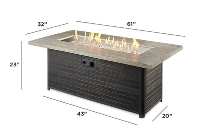 Outdoor Greatroom Cedar Ridge Linear Gas Fire Pit Table