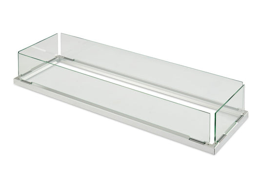 Outdoor Greatroom Linear Folding Glass Wind Guard for 12" x 42" Burner: 13.4" x 42.61" x 6.21"