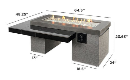 Outdoor Greatroom Uptown Black Linear Gas Fire Pit Table