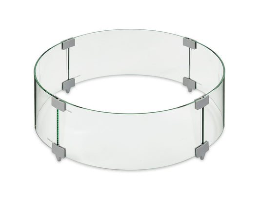 Outdoor Greatroom Round Glass Wind Guard for 20" Burner: 24.125" x 7"