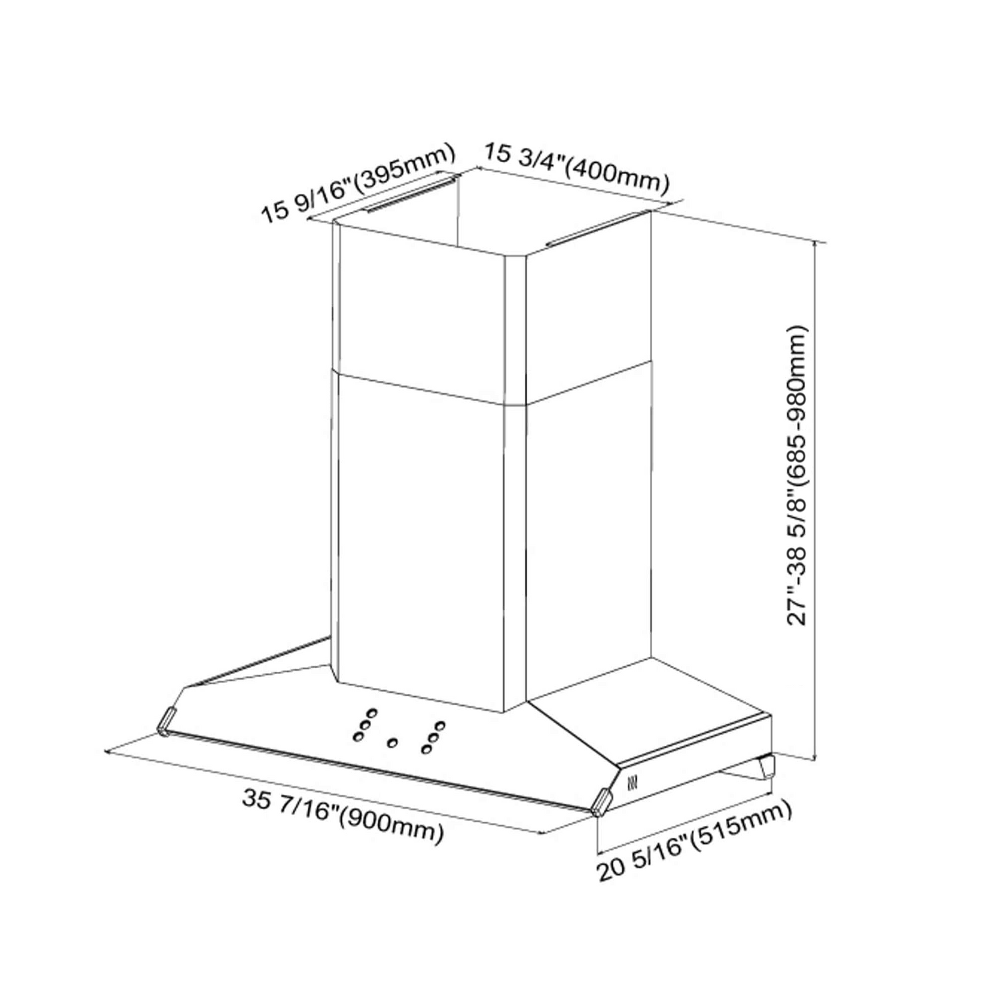 Fotile 36" Wall Mount Perimeter Vent Series