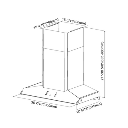 Fotile 36" Wall Mount Perimeter Vent Series