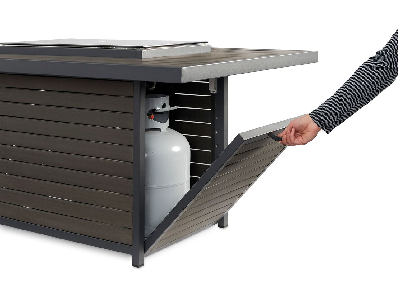 Outdoor Greatroom Brooks Rectangular Taupe Gas Fire Pit Table