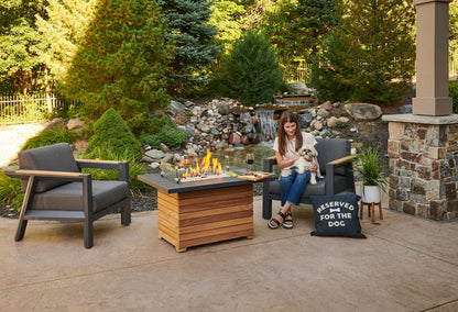 Outdoor Greatroom Darien Rectangular Gas Fire Pit Table with Aluminum Top