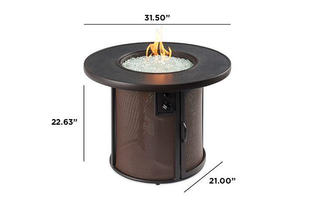 Outdoor Greatroom Stonefire Round Gas Fire Pit Table