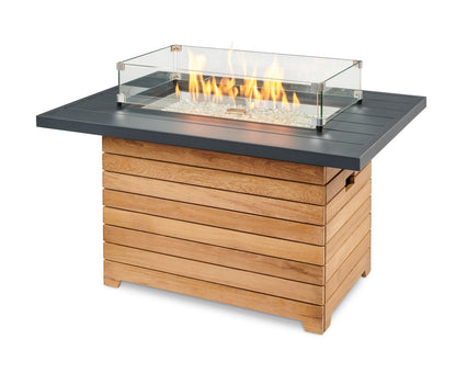 Outdoor Greatroom Darien Rectangular Gas Fire Pit Table with Aluminum Top