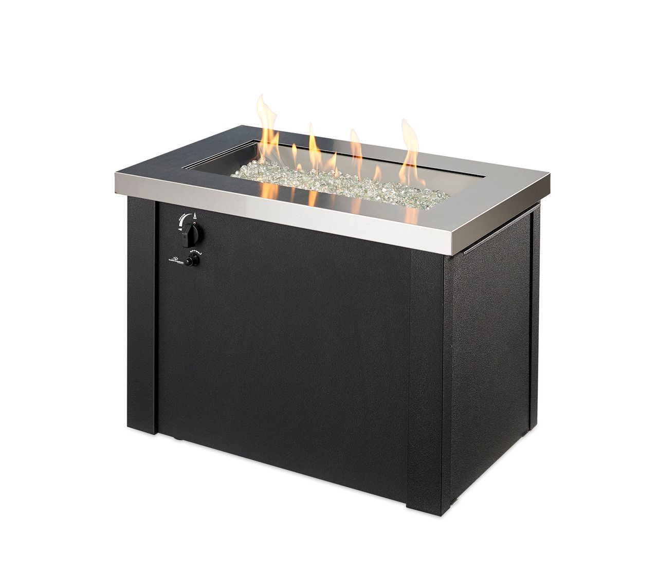 Outdoor Greatroom Stainless Steel Providence Rectangular Gas Fire Pit Table