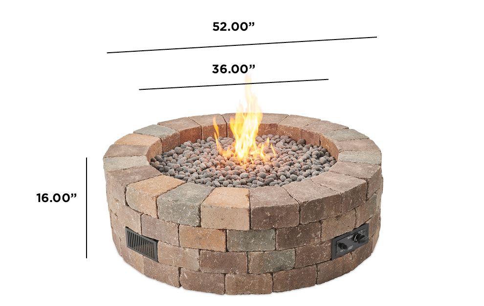 Outdoor Greatroom Bronson Block Round Gas Fire Pit Kit