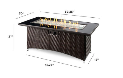 Outdoor Greatroom Balsam Montego Linear Gas Fire Pit Table