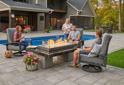 Outdoor Greatroom Uptown Black Linear Gas Fire Pit Table