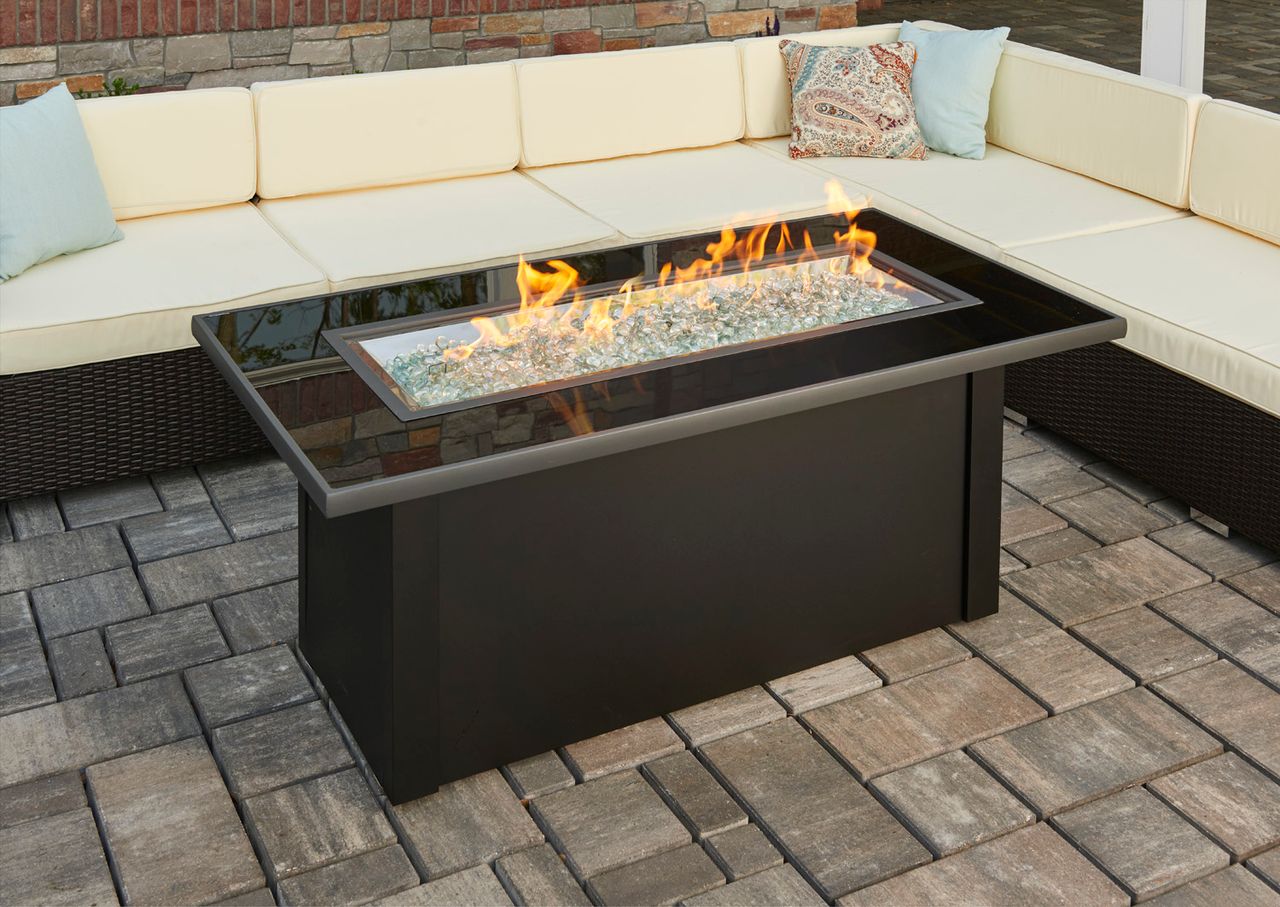 Outdoor Greatroom Monte Carlo Linear Gas Fire Pit Table