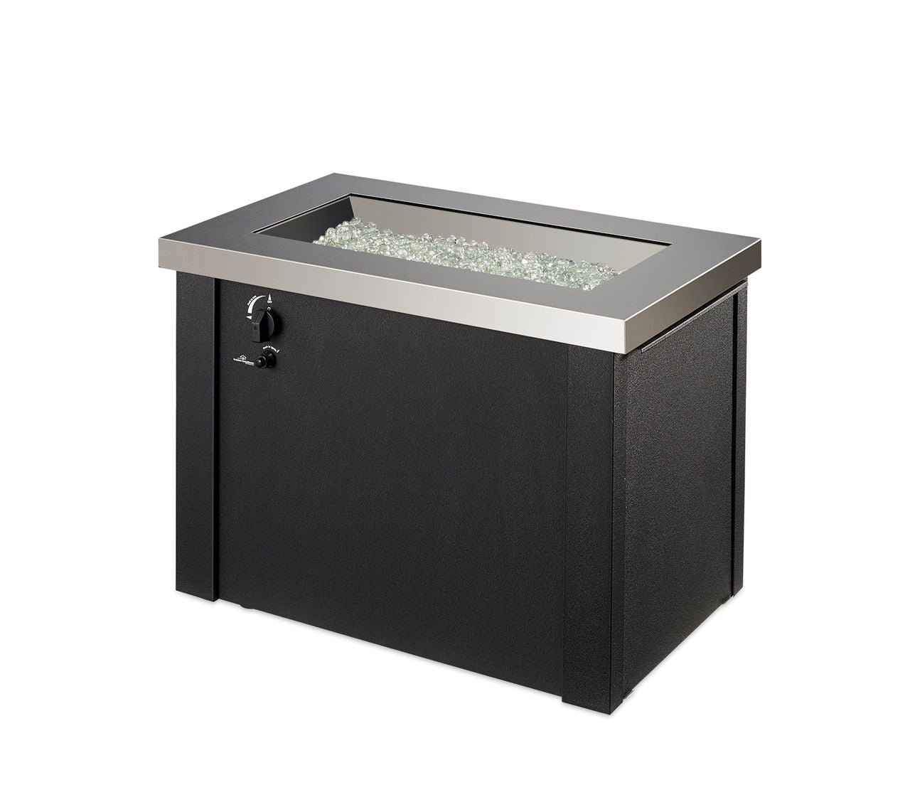 Outdoor Greatroom Stainless Steel Providence Rectangular Gas Fire Pit Table