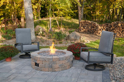 Outdoor Greatroom Bronson Block Round Gas Fire Pit Kit