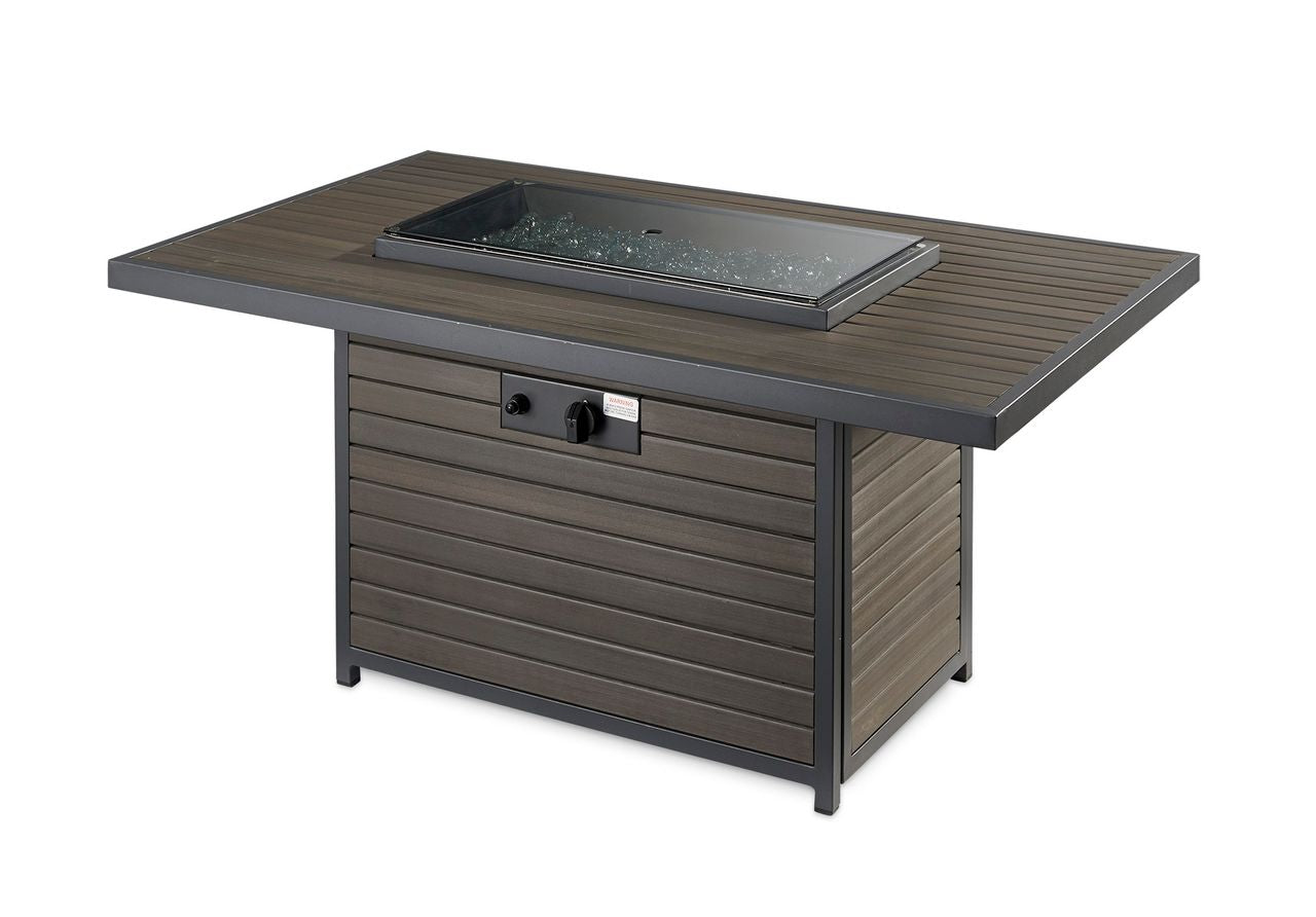 Outdoor Greatroom Brooks Rectangular Taupe Gas Fire Pit Table