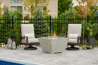 Outdoor Greatroom Cove 38" Trapezoid Gas Fire Pit in Natural Grey