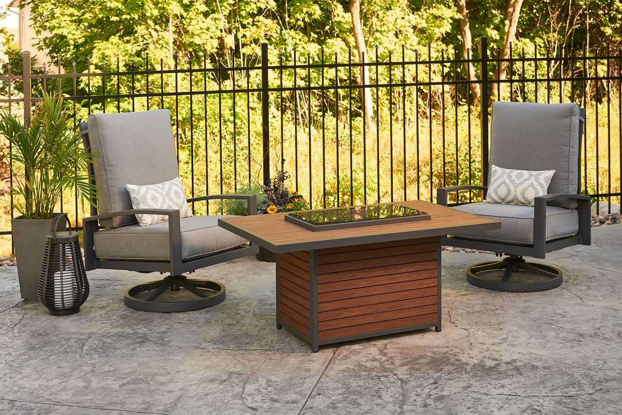 Outdoor Greatroom Kenwood Umber Brown Gas Fire Pit Table