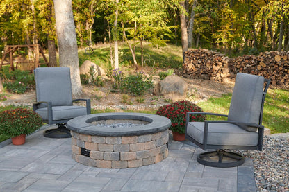 Outdoor Greatroom Bronson Block Round Gas Fire Pit Kit