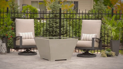 Outdoor Greatroom Cove 38" Trapezoid Gas Fire Pit in Natural Grey