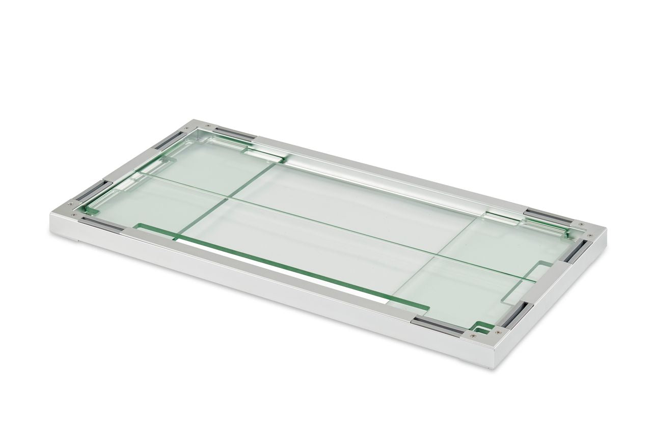 Outdoor Greatroom Rectangular Folding Glass Wind Guard for 12" x 24" Burner: 13.4" x  25.6" x 6.21"