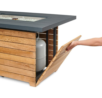 Outdoor Greatroom Darien Rectangular Gas Fire Pit Table with Aluminum Top