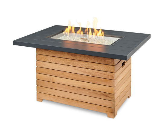 Outdoor Greatroom Darien Rectangular Gas Fire Pit Table with Aluminum Top