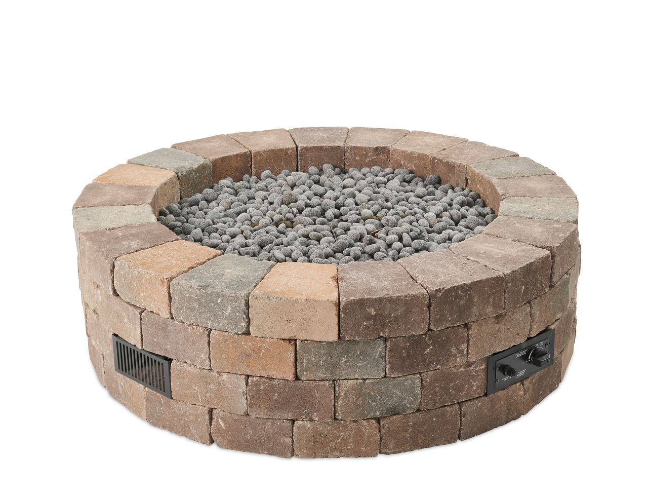 Outdoor Greatroom Bronson Block Round Gas Fire Pit Kit