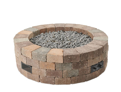 Outdoor Greatroom Bronson Block Round Gas Fire Pit Kit